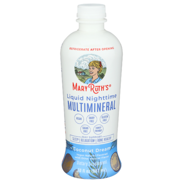 Mary Ruth's Liquid Nighttime Multimineral bottle on a white background