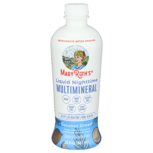 Mary Ruth's Liquid Nighttime Multimineral bottle on a white background