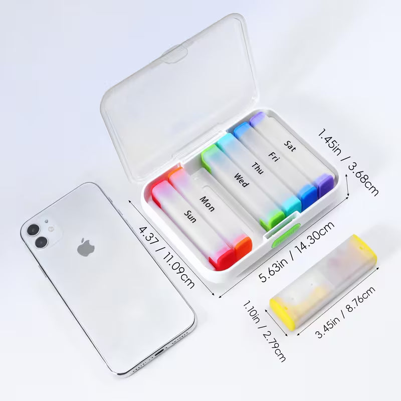 Weekly Pill Organizer 2 Times A Day | 7-Day AM PM Travel Pill Case Peaceful Pleasures