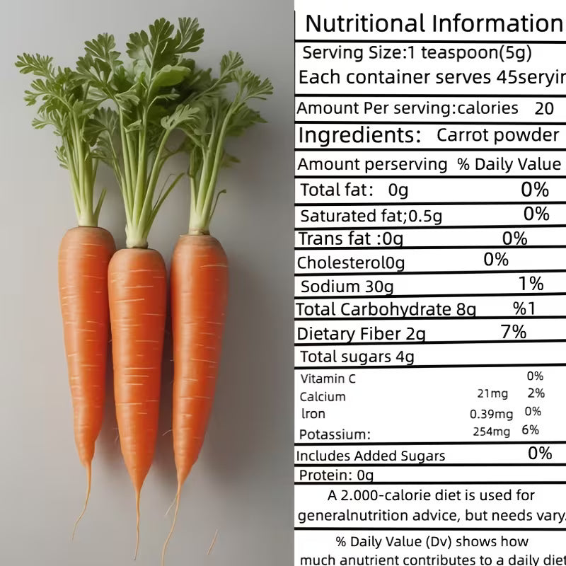 Carrot Powder Superfood Supplement | 227g | Gluten-Free Peaceful Pleasures