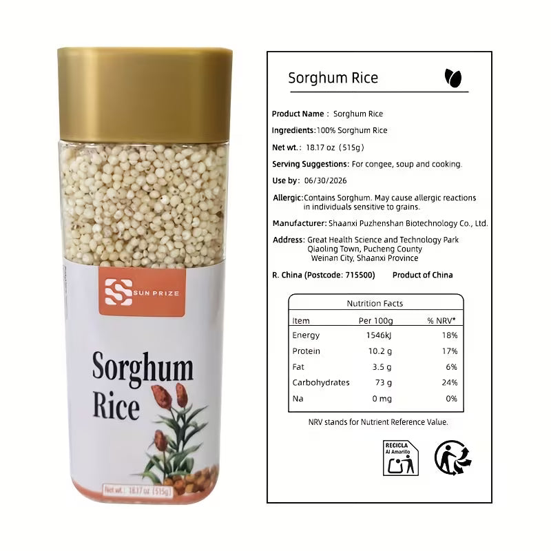 Whole Grain Sorghum Rice | Gluten-Free, Easy-Cook, Airtight Canister Peaceful Pleasures