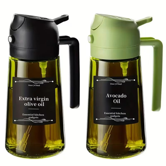 2-in-1 Glass Olive Oil Dropper & Cooking Sprayer | 2pcs Peaceful Pleasures