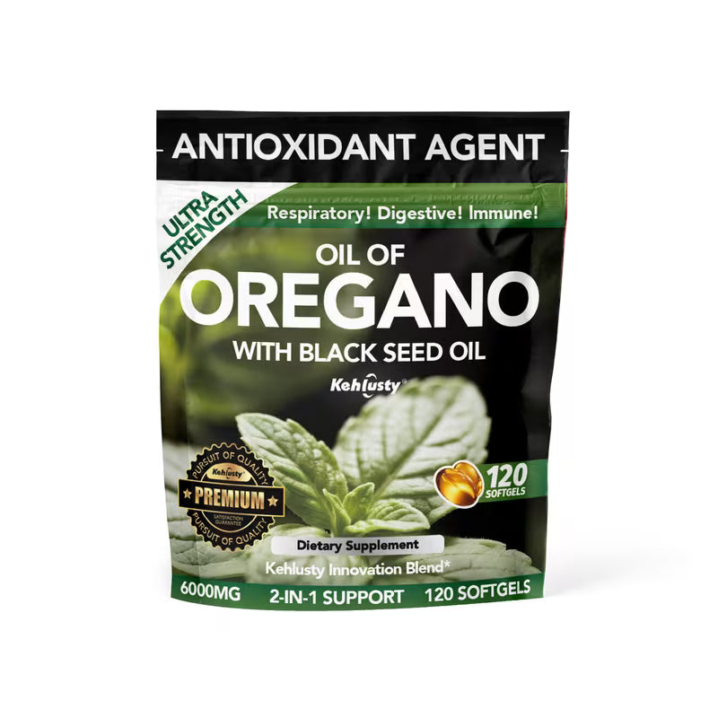 Oil of Oregano Softgels 6000mg | Black Seed Oil | 120ct Peaceful Pleasures