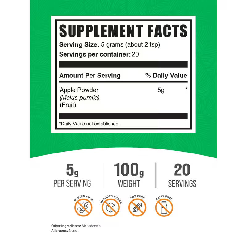 BulkSupplements Apple Powder 2-Pack | Pure Superfood Supplement Peaceful Pleasures
