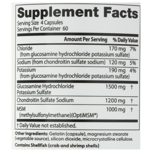 Supplement facts label with detailed nutritional information on a white background