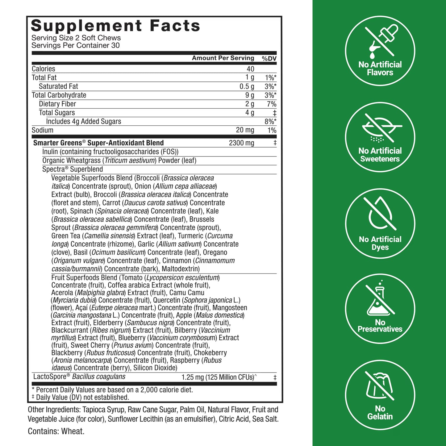 Force Factor Smarter Greens Superfood Soft Chews, Summer Berry - 60 CT Force Factor Smarter Greens Superfood Soft Chews, Summer Berry - 60 CT