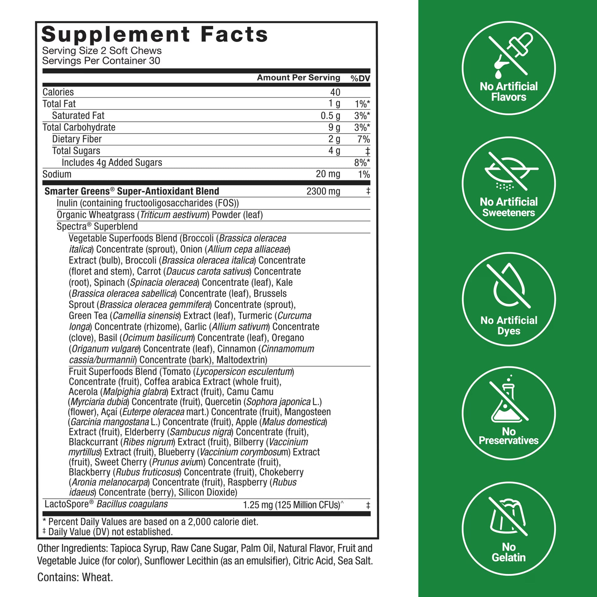 Force Factor Smarter Greens Superfood Soft Chews, Summer Berry - 60 CT Force Factor Smarter Greens Superfood Soft Chews, Summer Berry - 60 CT