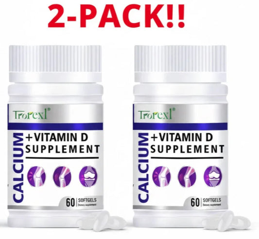 Trorexl Calcium & Vitamin D Softgels – 2-Pack (120 Capsules) Vitamins & Supplements Peaceful Pleasures