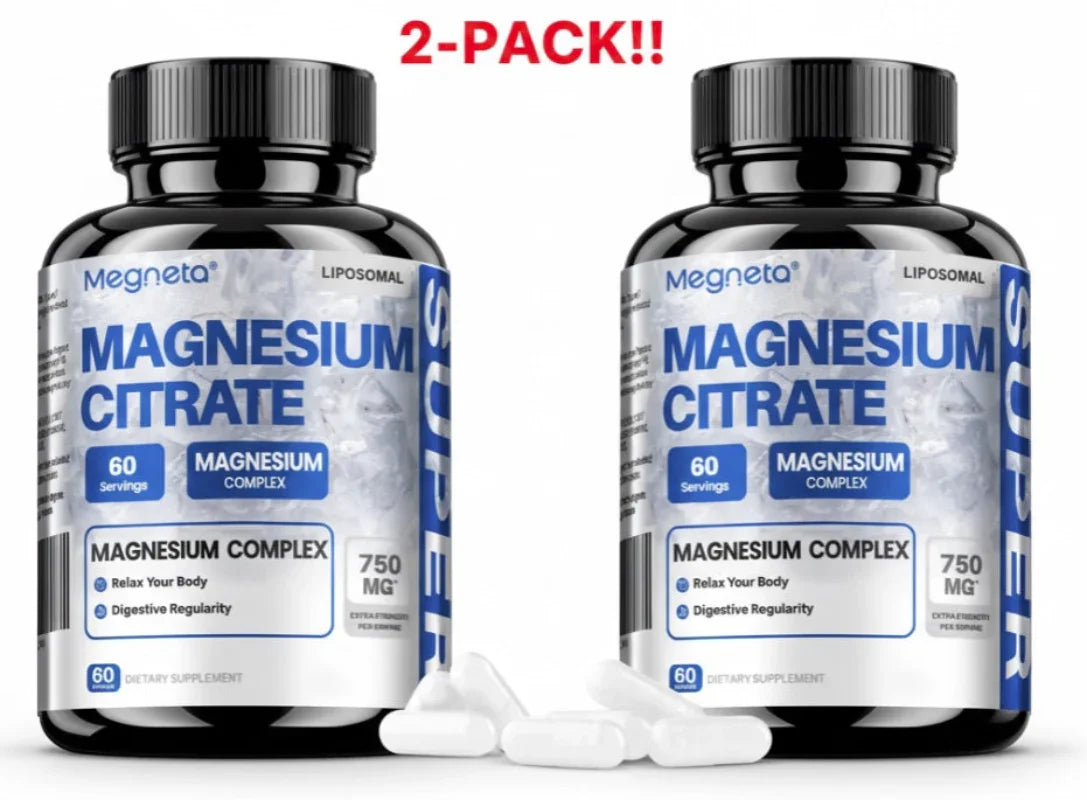 Magnesium Citrate Complex 1500mg | 2-Pack | Bisglycinate, B6, D3 Peaceful Pleasures Health and Wellness