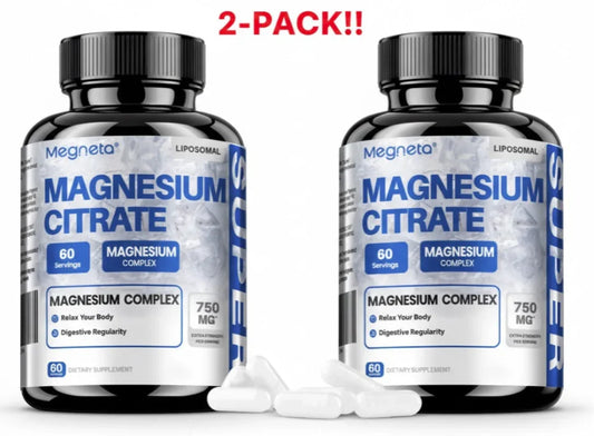 Magnesium Citrate Complex 1500mg | 2-Pack | Bisglycinate, B6, D3 Peaceful Pleasures Health and Wellness