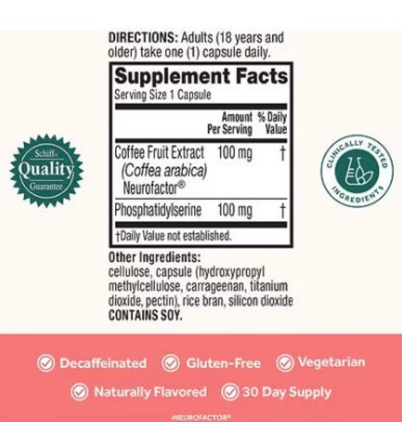 Supplement label with directions, ingredients, and quality assurance logos on a white background.