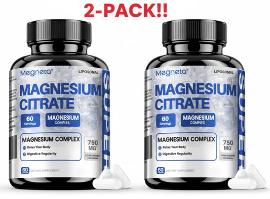Magnesium Citrate Complex 1500mg | Bisglycinate, B6, D3 | 2-Pack (120 Servings) Peaceful Pleasures Health and Wellness