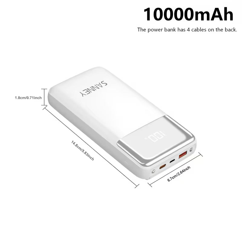 Power Bank 10000mAh 22.5W Fast Charging with 4 Cables Peaceful Pleasures