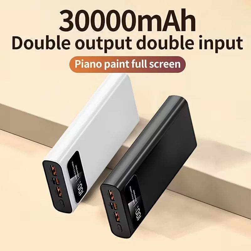 30000mAh Power Bank – Bidirectional Fast Charging, Black Peaceful Pleasures