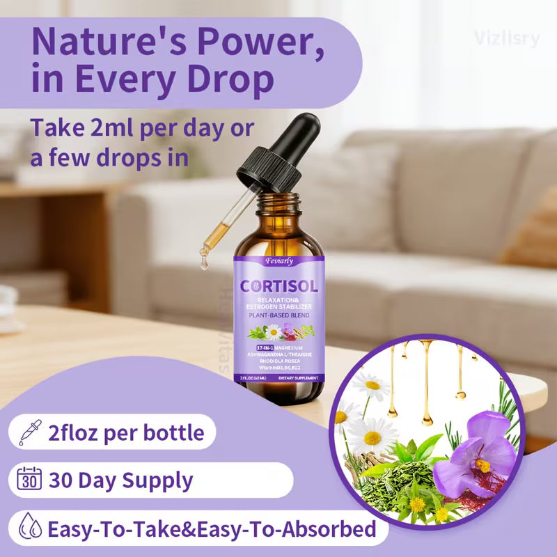 17-in-1 Cortisol Liquid Drops for Women Peaceful Pleasures
