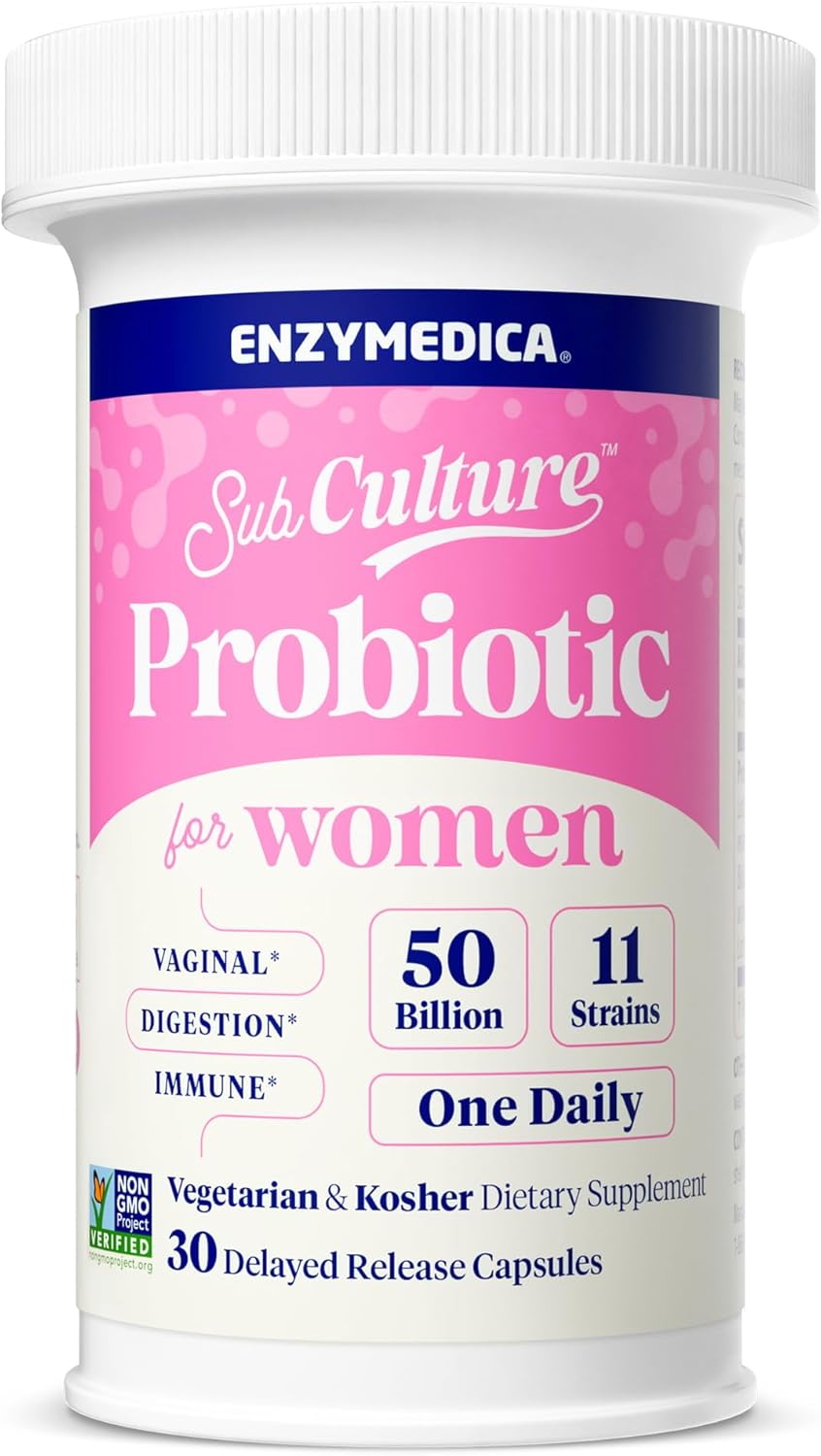Enzymedica SubCulture Probiotic for Women supplement container on a white background