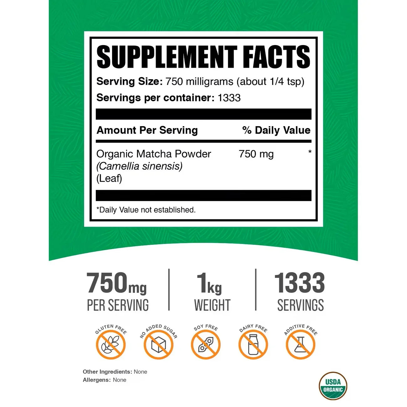 BulkSupplements Organic Matcha Powder | Greens Superfood Peaceful Pleasures