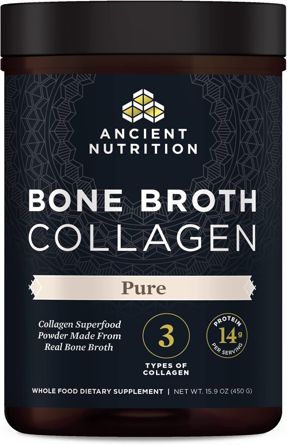 Ancient Nutrition Bone Broth Collagen container on a white background