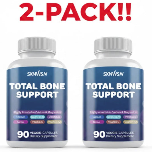 Total Bone Support Supplement – Plant-Based Calcium with Calcium, Magnesium, Zinc, Copper, Manganese, Potassium (2-Pack) Peaceful Pleasures
