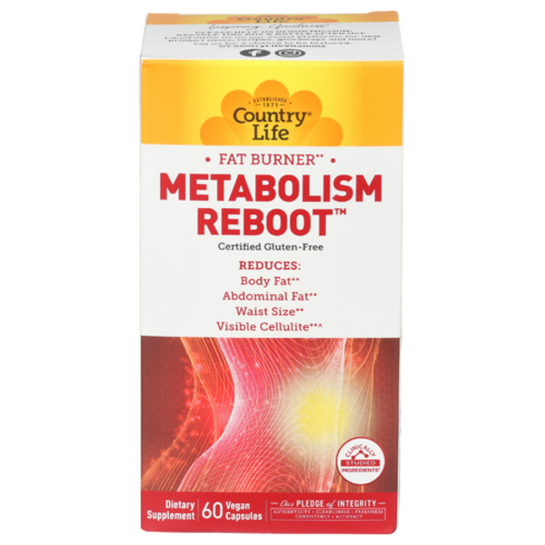 Box of Country Life Metabolism Reboot supplement on a white background