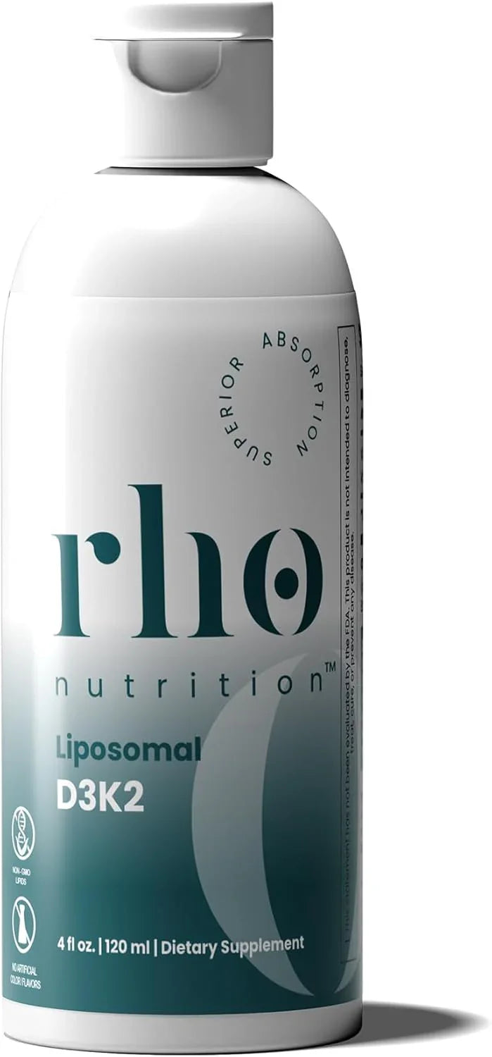 Rho Nutrition Liposomal D3K2 High Absorption Liquid, 4 fl oz Peaceful Pleasures Health and Wellness