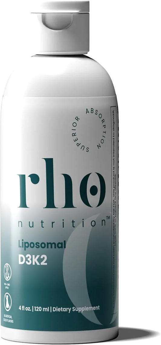 Rho Nutrition Liposomal D3K2 High Absorption Liquid, 4 fl oz Peaceful Pleasures Health and Wellness
