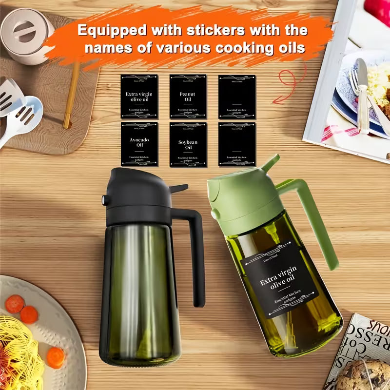 2-in-1 Glass Olive Oil Dropper & Cooking Sprayer | 2pcs Peaceful Pleasures