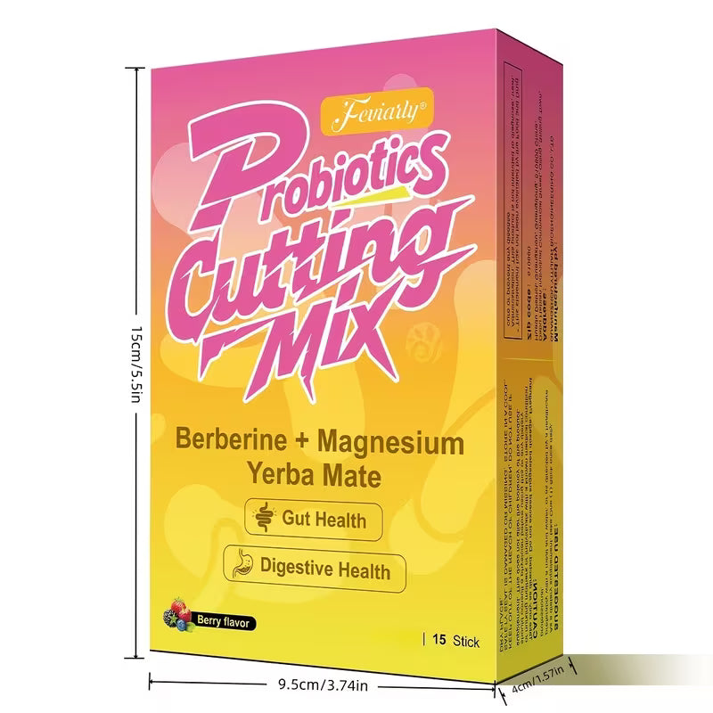 Probiotics Cutting Mix packaging with pink and yellow design