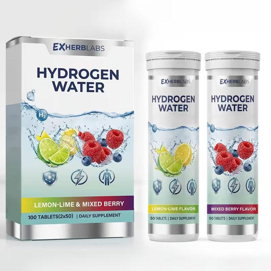 Hydrogen Water Tablets – Lemon Lime & Mixed Berry, 100 Count Peaceful Pleasures