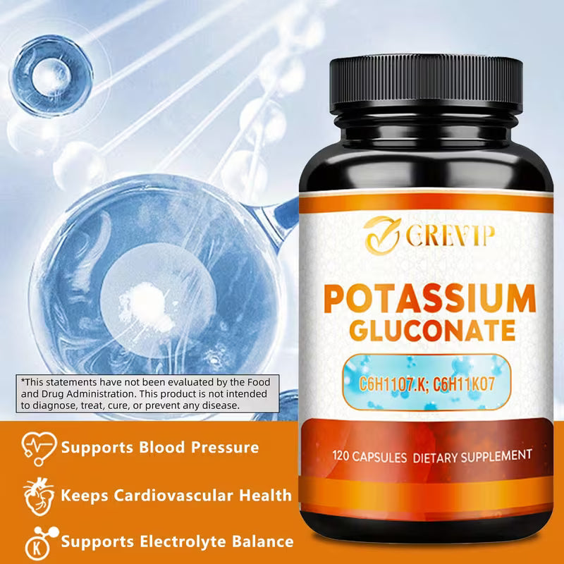 Potassium Gluconate - Heart, Nerve & Muscle Health Support | 120ct Peaceful Pleasures