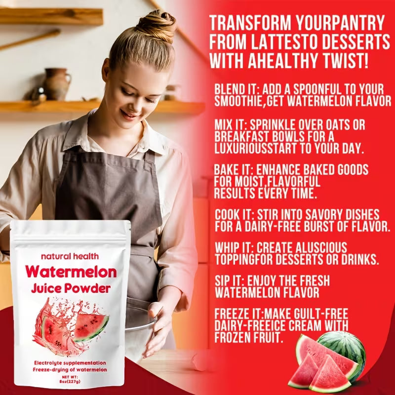 Natural Watermelon Juice Powder Freeze-Dried | Vitamin C | 8oz Peaceful Pleasures