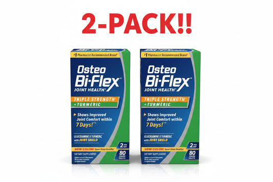 Osteo Bi-Flex joint health supplement box with blue and green design