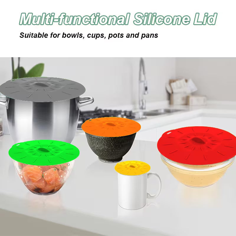 5pcs Silicone Bowl Cover Set – Heat-Resistant & Reusable Peaceful Pleasures