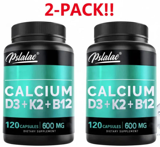 Calcium D3+K2+B12 Multivitamin – Bone & Muscle Health 120ct (2-Pack) Peaceful Pleasures