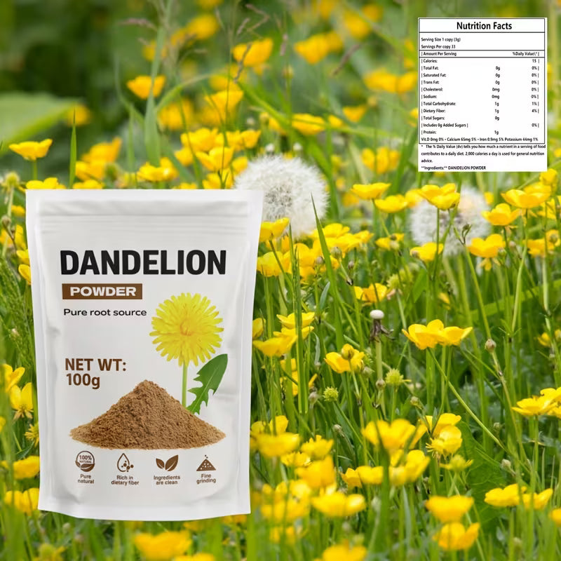 Dandelion Powder 100g | Pure Herbal Supplement for Daily Wellness Peaceful Pleasures