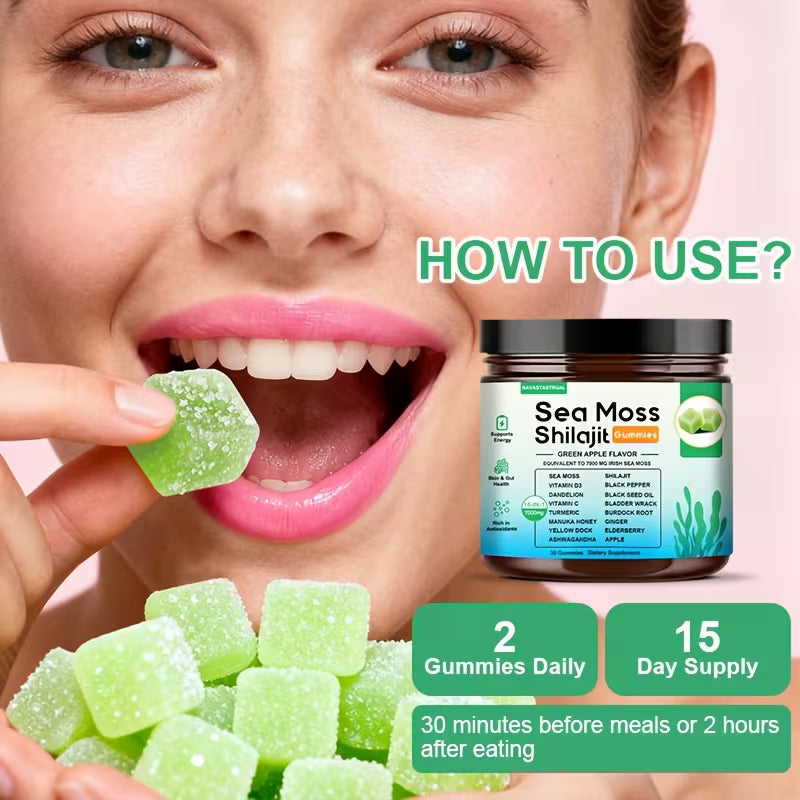 16-in-1 Sea Moss + Shilajit Gummies | 30ct | Green Apple Peaceful Pleasures