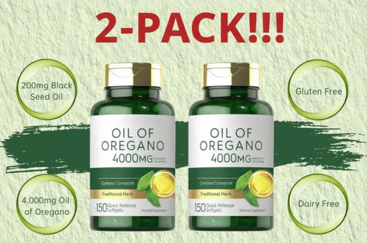 Oregano Oil 4000mg + Black Seed Oil Softgels – 2-Pack Peaceful Pleasures