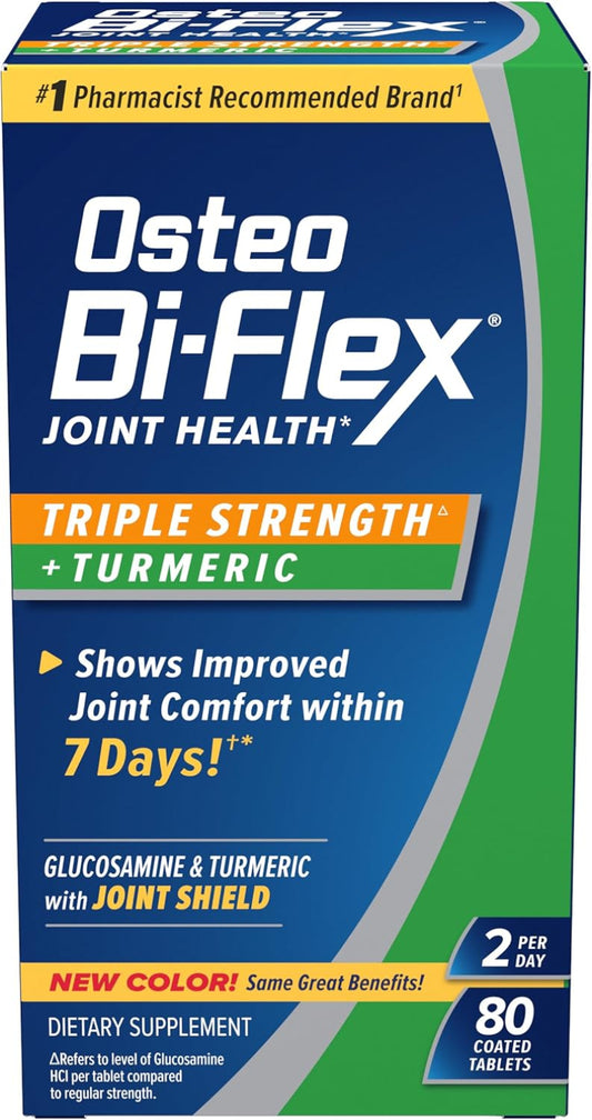 Osteo Bi-Flex joint health supplement box with blue and green design