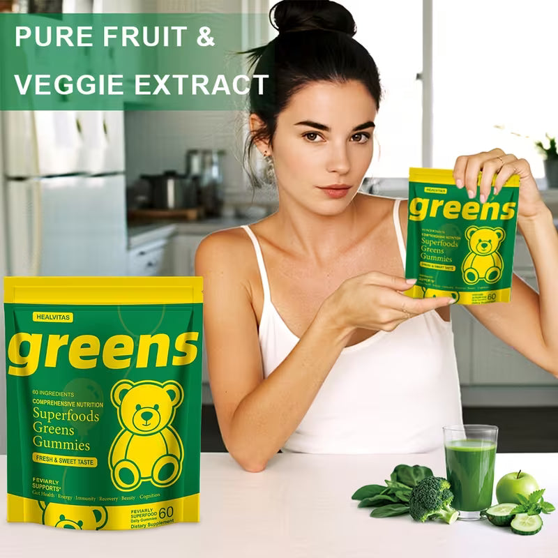 Daily Superfood Greens Gummies for Health Multivitamins