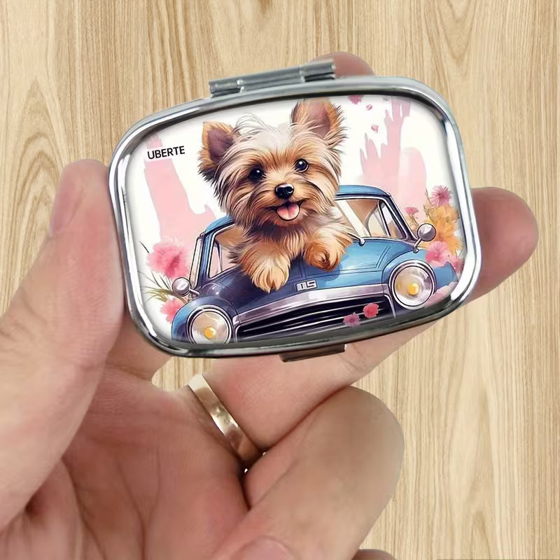 4-Pack Puppy Themed Metal Medicine & Jewelry Box Peaceful Pleasures