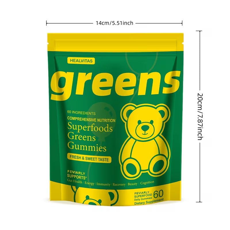 Daily Superfood Greens Gummies for Health Multivitamins