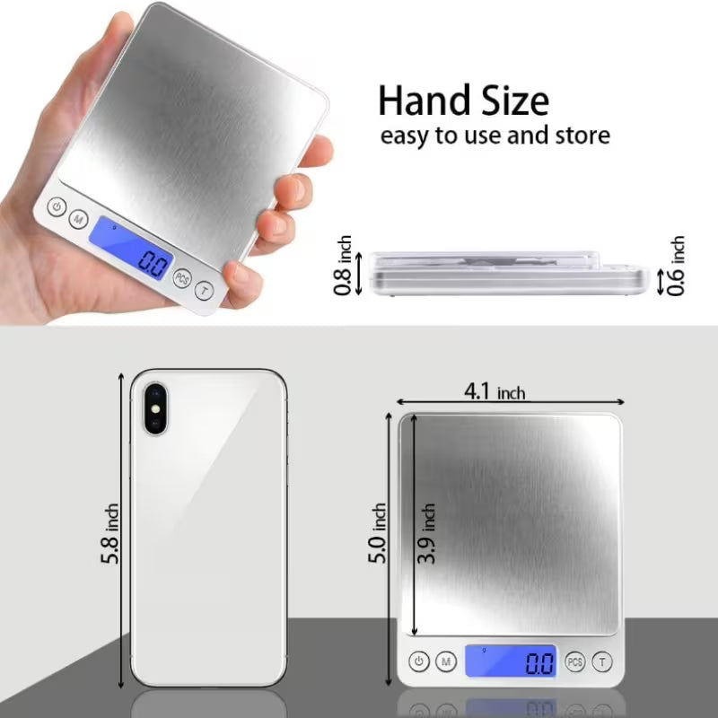 Digital Kitchen Scale 3000G/0.1G | 6 Modes, LCD, 2 Trays Peaceful Pleasures