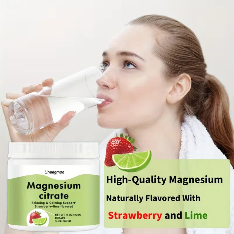 Uneegmod Magnesium Citrate Powder 450mg – 8oz Strawberry-Lime Peaceful Pleasures