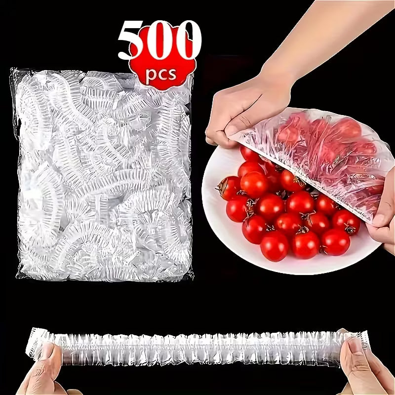 500pcs Reusable Elastic Food Covers – Stretchable Bowl & Plate Covers Peaceful Pleasures
