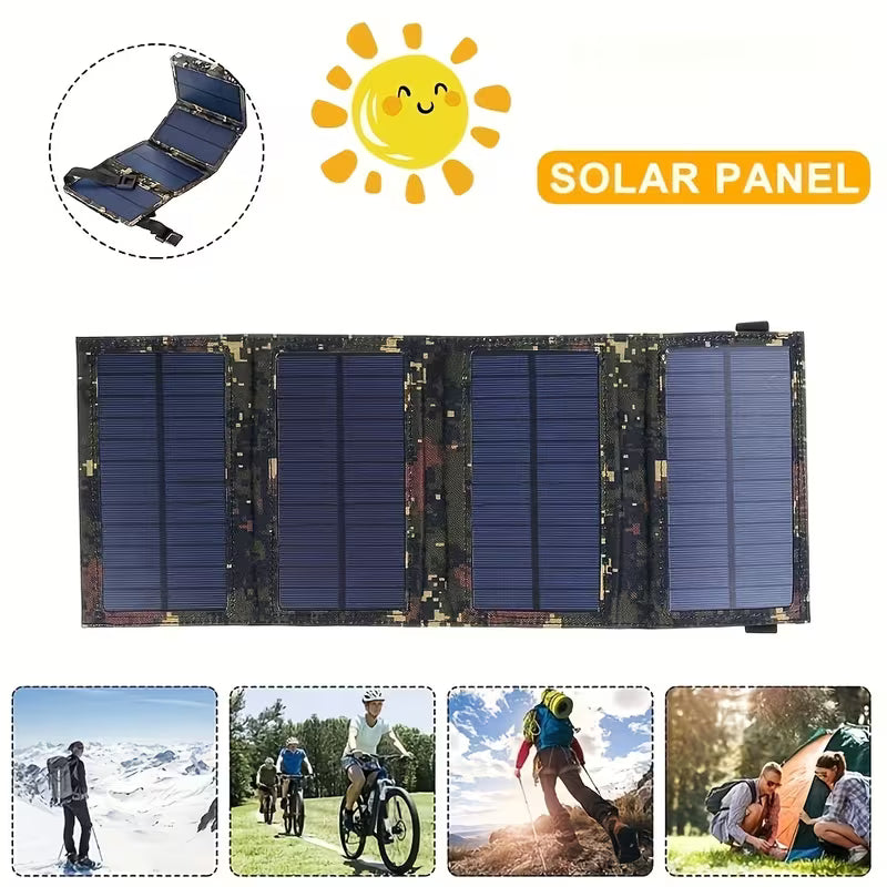 80W USB Solar Folding Power Bank – Outdoor Camping Charger Peaceful Pleasures