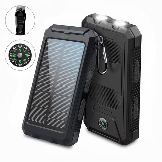 Portable Solar Power Bank 40000mAh | 2 USB + LED + Compass Peaceful Pleasures