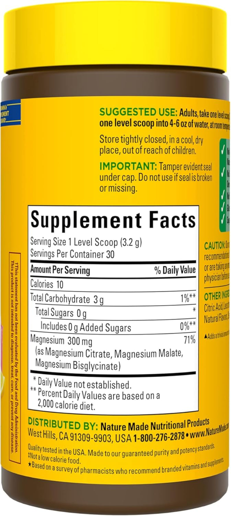 Supplement container with label showing 'Supplement Facts' and nutritional information.