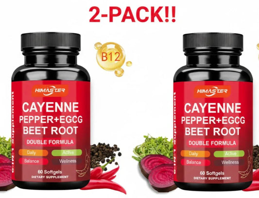 HIMASTER Cayenne Pepper & Beet Root Capsules – 2-Pack (120ct) Peaceful Pleasures