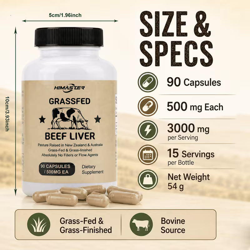 Himaster Grassfed Beef Liver Capsules for Health Support