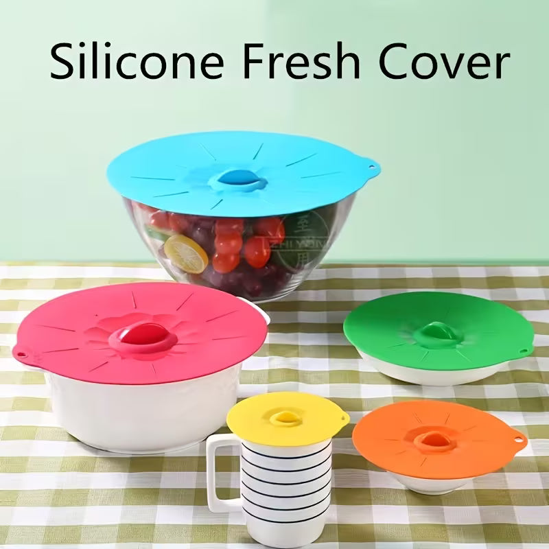 5pcs Silicone Bowl Cover Set – Heat-Resistant & Reusable Peaceful Pleasures